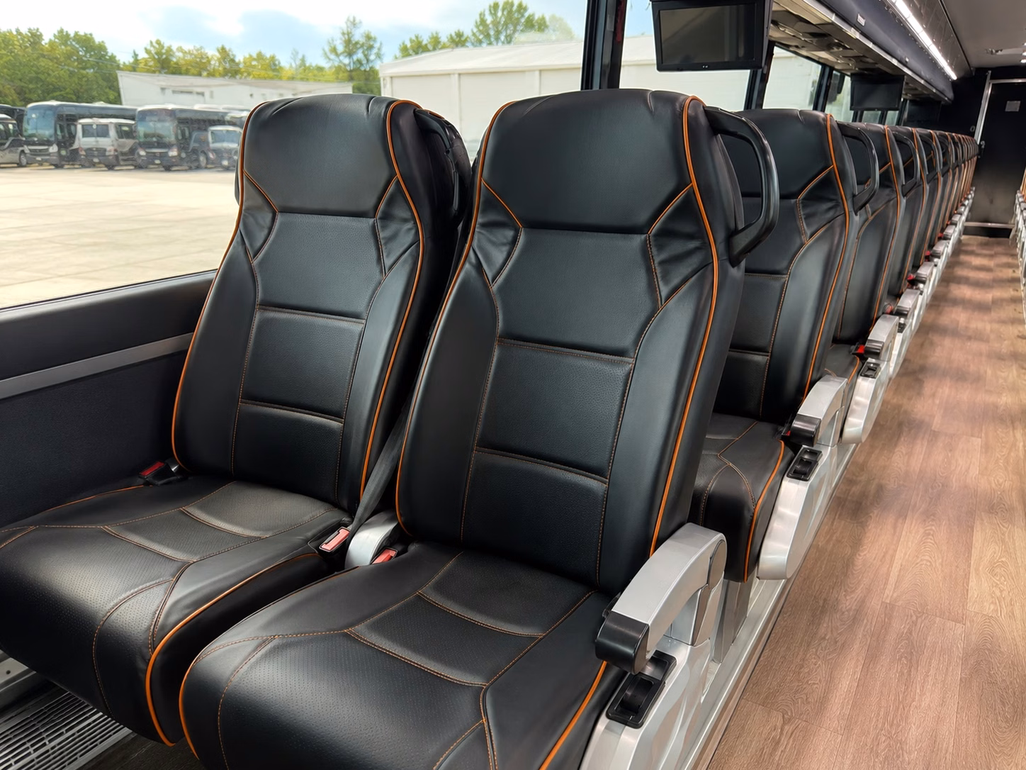 56 passenger charter bus inside