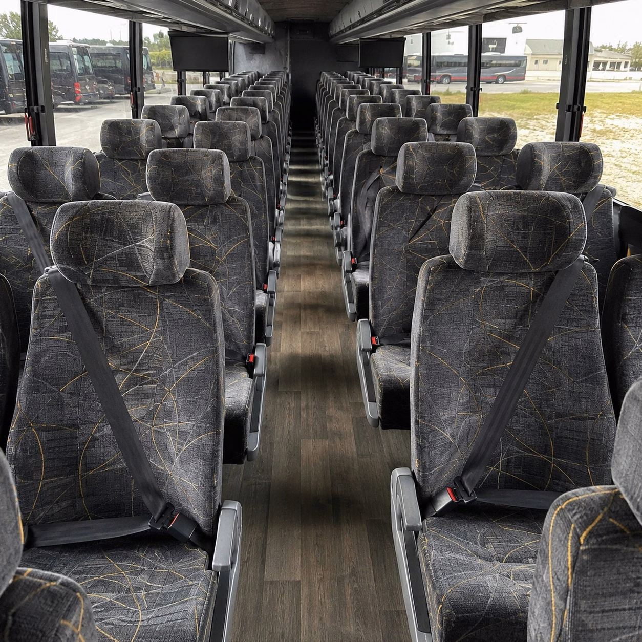 56 passenger charter bus interior